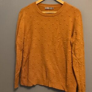 #2 Women's Mustard textured bumped Sweater - Crew Neck Sz large